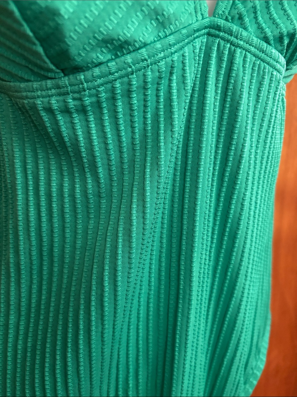 Cupshe: Emerald Ribbed One-Piece Swimsuit - Picture 4 of 5